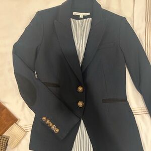 Veronica Beard Dark Blue Blazer with Gold Buttons